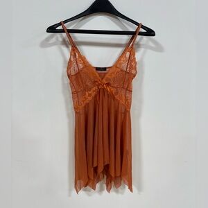 Chic Orange Lace Chemise